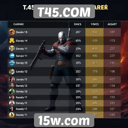 Análise da popularidade dos jogos no T45.COM
